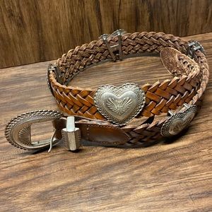 Vintage 1991 Brighton Made in USA Concho Belt Size M (36.5”) 43908 Silver Plate.